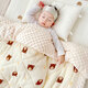 PURCOTTON 100% Cotton Era Baby Beanie Quilt Baby Autumn and Winter Special Small Quilt 100% Cotton Four Seasons Universal Cover Blanket Children's Air Conditioner Wide Side Feet Bear 10-20 degrees or so 120*150