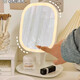 LED beauty mirror, make-up light mirror, desktop mirror, smart, with light, bedroom table, beauty fill-in light, Women's Day gift for girlfriend, off-white LED make-up mirror