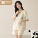 Modal con pijamas de algodón puro integrado para almohadillas para mujeres para pantalones cortos de verano, linda y dulce tamaño de ropa de verano de verano con pantalones cortos de almohadilla - G1047 M [recomendado 80-100Jin [Jin iguala 0.5 kg]]]