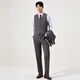 
Seven Brand [Retro Stripe Three-Piece Suit] Men's Suit Color Spinning Garment Business Gentleman Set Chocolate 46 (B46)