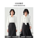Lady Bird white bow shirt women's career exam public education interview wear commuting formal wear inner shirt chiffon top