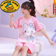 G.Duckkids pour enfants Pyjamas Pure Coton Coton Girls à manches courtes Pyjamas 12 à 15 ans Été décontracté Cartoon Girls Pyjamas Home Clothes M Short Set 6627 Coton peigné 20 taille recommandée Hauteur 155-160cm