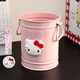 Cute and creative kitty cat iron pen holder, high-looking student desk pen holder, stationery storage bucket, makeup brush holder, pink pen holder + three-dimensional kt cat, one pack