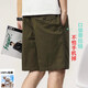 Seven Wolf Shorts Men's Summer Thin Pure Cotton Mid-Pants Large Size Loose Casual Dark Blue Trendy 5-minute Extra Five-point Pants 9224 Dark Blue L [100-130Jin [Jin equals 0.5 kg]]