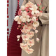 Diy Handmade Handm Hook Waterfall Bride Bouquet Material Paquete mejor amigo Regalo de boda Lily Phalaenopsis Orchid Flower Producto terminado