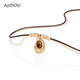 AJIDOU Ajidou Necklace Maillard Style Fashion Sparkling Double Chain Tiger Eye Stone Long Neck Sweater Chain as a Gift for Your Girlfriend on Chinese Valentine's Day