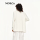 MO&Co. C+ Series Fake Two-piece Suit 2025 Autumn New Arrival Collarless Shoulder Padded Outline Jacket MBE3BLA019 Beige S /160