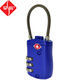 Han Code TSA Customs Passwort Sperre (dreistelliges Passwort) Breite 30 mm blaues Zollschloss im Ausland Gepäckverriegelungsschloss Lock Lock Draht Weiches Schloss Rückschlägewegsweg Anti-Diebstahl-Sperre