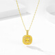 VZZSadhora 18K gold sparkling sugar cube necklace for women niche design temperament versatile K gold pendant clavicle chain 18K gold sparkling sugar cube necklace