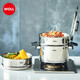 WOLL German WOLL soup pot steamer induction cooker gas general household stainless steel steamer two-layer steamer 2 layers 24cm