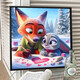 
Cute cartoon Crazy Zoo City Digital Oil Painting Diy Coloring Painting Hand-painted Unzipped Decoration Children's Oil Painting SJ13557 20*20cm Tightened Thickened Solid Wood Inner Frame