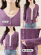 Qiafan Early Spring Strick Strickjangel Frauen 2025 Neue Frühling und Herbst Small Slim Slim Pullover Jacke äußere Top Purple S [80-90jin [Jin gleich 0,5 kg]]]