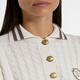 Brunello Cucinelli Logo羊绒绞花针织Polo衫式毛衣 P01083479 白色 XXS CN 155/80