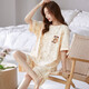 Sangqin pajamas for women in summer cute student Korean version short-sleeved pants thin two-piece suit spring and autumn large-size home clothing brown: GXT6630 picture color M (recommended 75-95Jin [Jin equals 0.5 kg])
