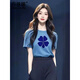 Danzhuna Casual Hosen Frauen Sommer 2025 Neues Mode-Outfit-Anzug Temperament Pendlerstil Französisch Weitbein langer Hosen Frauen 9721 Blau vier Blattklee + Schwarze Hosen XL