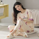 Pure Cotton Pajama для женщин в летних брюках с короткими рукавами, установленной 2025 Новая корейская версия симпатичной летней мультипликационной камеры.