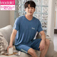 
Modal large-size pajamas men's 2025 new summer modal short-sleeved casual suit for men's home clothes AYX-3519 royal blue L (120-135Jin[Jin equals 0.5 kg])