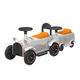 Children's train can take electric car four-wheel remote control car boy and girl double baby adult toy baby stroller 12V dual drive red locomotive + 2 carriage + sound dual drive