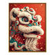 三栖虎中国风醒狮数字油画diy填充填色龙新年手工绘油彩画装饰挂画 SJ13915 40*50cm绷好加厚内框