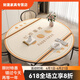 Megronenklapperisch Klapptisch Runde Tisch Oval Esstisch Matte kostenlos waschen High-End-Klapptisch WCJJ Frewell [Graues unteres Leder] Klapptabelle 81*135 cm+Spannform auf beiden Seiten