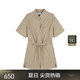 
Jiangnan Buyi (JNBY) summer women's onesie loose casual straight shirt collar commuting style 5O4F14110 249/Shallow Camel M