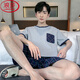 
LangSha (LangSha) middle-aged and elderly father men's pure cotton pajamas summer short-sleeved shorts thin style elderly summer two-piece suit can be worn outside NJR-HDE9928 XL not pilled/not faded