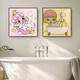 Yonghuan bathroom waterproof hanging painting without punching toilet wall hotel bedroom mural bathroom trendy cartoon decoration painting V1391 40x40cm high definition art micro spray modern black frame PS