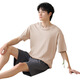 SEPTWOLVES 2025 new men's pajamas summer pure cotton thin short-sleeved casual plus-size home clothing set for men to wear 13603 3XL (160-180Jin [Jin equals 0.5 kg])