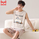 Catman (Miiow) 2025 Neuer Sommerweste Pyjamas für Männer reines Baumwollsommer Dünner Cartoon Teenager Student Home Clothing Set 829 L (Empfohlen 165 ~ 170 High 100 ~ 130 Jin [Jin gleich 0,5 kg] Gewicht) Gewicht)
