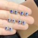 Fat Donglai's new tanzanite earrings, s925 silver inlaid with blue-violet gemstones, random pair of earrings