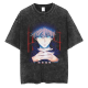 Sumijujutsu kaisen lavado retro y vieja camiseta de manga corta cinco técnicas de iluminación jujutsu regresan al cosal periférico en el lavado de agua y negro B691 S