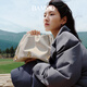 Banpo Decoration's Wish Cloud Bag Small Trompeta, Top Cayer Cow Whide Axila Single Shoulder 2025 Nuevo regalo de bolsas cruzadas de basura, caída de cailmon Brown 728 (pequeño)