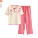 Modal pajamas for women in summer 2025 new short-sleeved suit thin imitation cotton trousers new Chinese style can be worn outside home LZY9905 M (recommended 75-95Jin [Jin equals 0.5 kg])