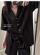 Le même pyjamas sur la glace et la soie de neige de Yilan pour les femmes dans un style coréen d'été, shorts mignons à rayures haut de gamme Suit en soie de glace à la maison # YX-9214 M 75-98Jin [Jin est égal à 0,5 kg]