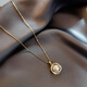 Fat Donglai's same style pearl pendant, fashionable celebrity necklace, trendy Internet celebrity pearl pendant, light luxury niche clavicle chain, 2021 sense pendant