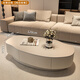Seaworthy simple coffee table living room special-shaped combination slate coffee table dining table home high-end atmospheric size apartment light luxury tea table white frame white cabinet pure white slate 120