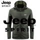 
JEEP SPIRIT men's sun protection clothes for summer thin loose hooded sun protection clothes for outdoor casual sports jacket Military green men's S women's size