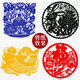 Couleur d'eau humide Papier Rice Papier Cut Long Sroll Bleu Big Red Orange Jaune Black Rice épaissie Papier de riz Calligraphie Papier à la main Gravure de riz bleu Papier de riz quatre pieds 69 * 13820 Feuilles