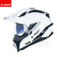 LS2 Carbon Faser Off-Road-Zughelm-Motorradhelm-Motorrad-Motorrad-Helm Full Helm Vier Jahreszeiten Atmungsfreie Doppellinsen MX701 Glasfasermodell-weißer Sommer-Eis-Seiden-Kopf Cover XL (Empfohlen 58-59 cm)