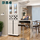 Shamuxi Small Bar Tisch Haushalt Weinschrank integrierter Tisch moderne einfache Partitionschrank Wohnzimmer Esseingang Eingangsschrank Aufbewahrungsregal 1585 (1,4 Meter) Paketinstallation