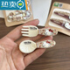 Tongrubi hairpin clips are decorated with internet celebrity hottest HelloKitty decoration autumn and winter brown leopard print BB clip girl hairpin 12187 leopard print markless hairpin pair