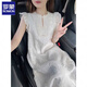 Romons neues Kleid für Sommerfrauen 2025 Neues chinesisches Jacquard Stickerei Design Nische sanftes Temperament Xiaofei off-weiß L 110-125jin [Jin ist 0,5 kg]
