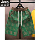 Jeep Spirit Jeep Sommer Ice Silk Casual Shorts Herren trendige Basketballhosen Lose und coole Crop Hosen Beachhose Herrenkleidung AY831 Black L (ca. 105 ~ 120 Jin [Jin gleich 0,5 kg] kann getragen werden)