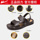 Huili middle-aged and elderly sandals thick sole wear-resistant summer outdoor beach shoes casual soft sole non-slip sandals men brown (3883) 39