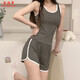 Yuepu Summer Pajama for Women Summer Suspenders Modal 2023 Новые сексуальные спортивные шорты для домашней одежды 12035 Black без M Code 80-100JIN [JIN равно 0,5 кг]