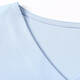 OLJ Light Luxury Brand T-Shirt für Frauen im Sommer 2025 Neue Schulter vorne Schulter Kurzschlärm Erfrischend unregelmäßiges Design und Fleischabdeckung Top Blue M.