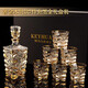 FANKAQI gold-painted whiskey glass set gift box, beer glass, gold-painted Nick style gift box set, 7-piece set