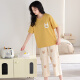 Langsha pijama para mujeres en verano algodón puro 2025 nuevos pantalones recortados de manga corta con almohadillas en el pecho para ropa al aire libre para trajes de mujer 9207 con almohadillas en el pecho M