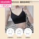莫代尔无痕内衣女性感大U美背小胸聚拢收副乳上托无钢圈大露背文胸 2件/限时钜惠：黑色+奶油高品質 M 【34/75ABC】