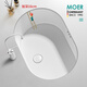 Moer MOER egg-shaped deepening ceramic under-counter basin wash basin wash basin wash basin wash basin household bathroom embedded round bottom 28 inches (695-405) drain